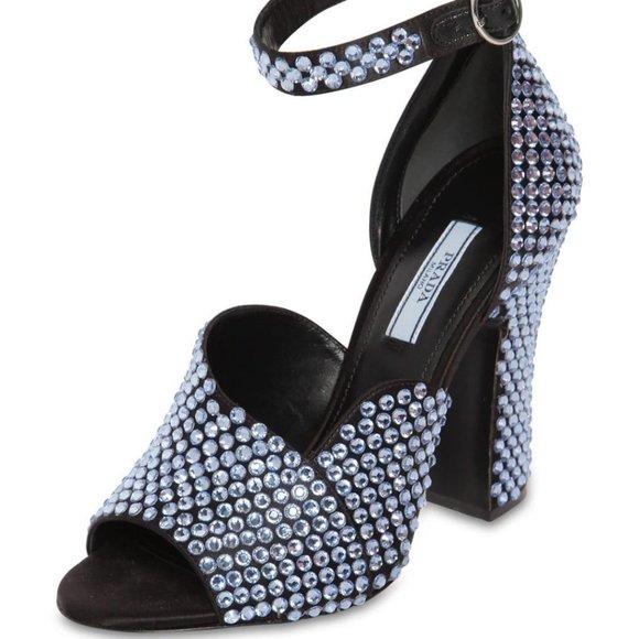 Prada Shoes - Prada Crystal Heel Sandal in Blue